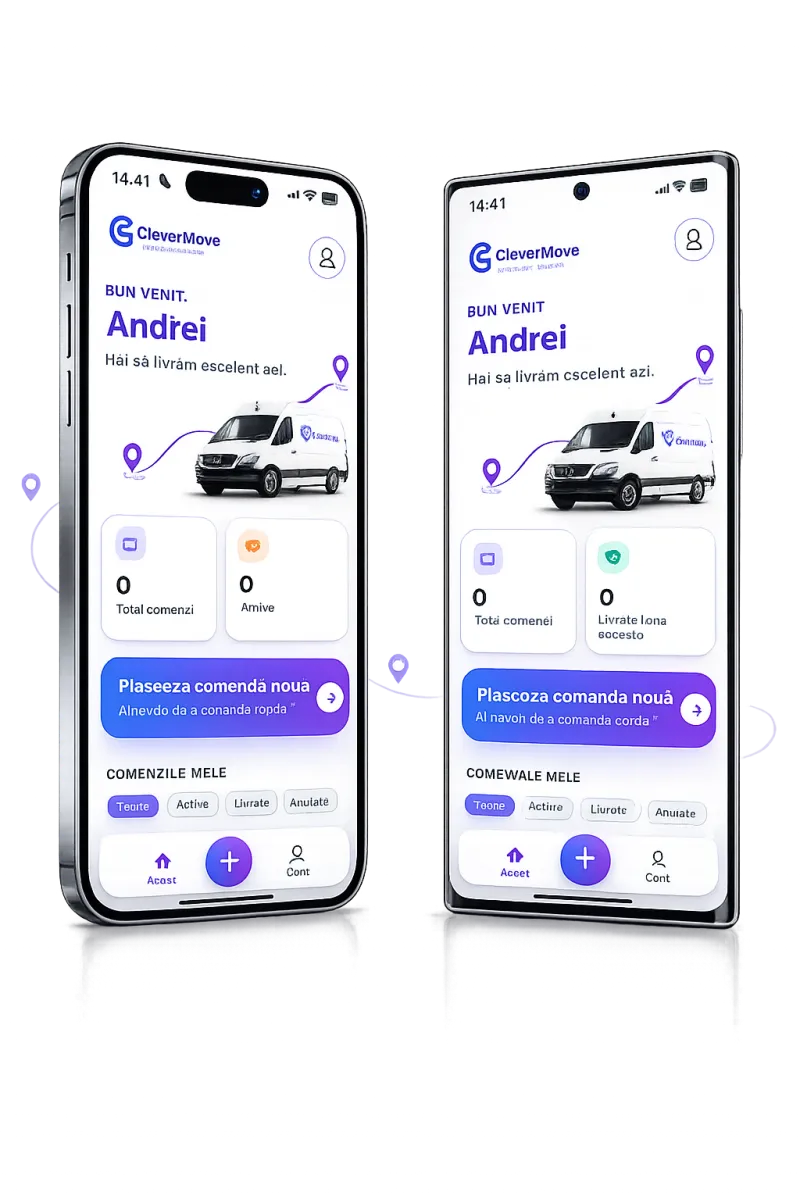 Aplicația CleverMove pe telefon